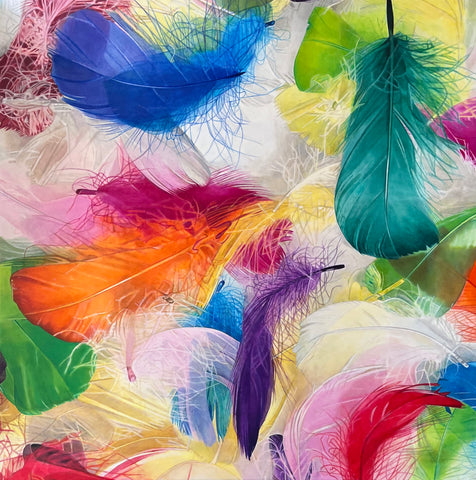 "Abstraction Des Plumes V" Original Painting by Agnès Lefèvre