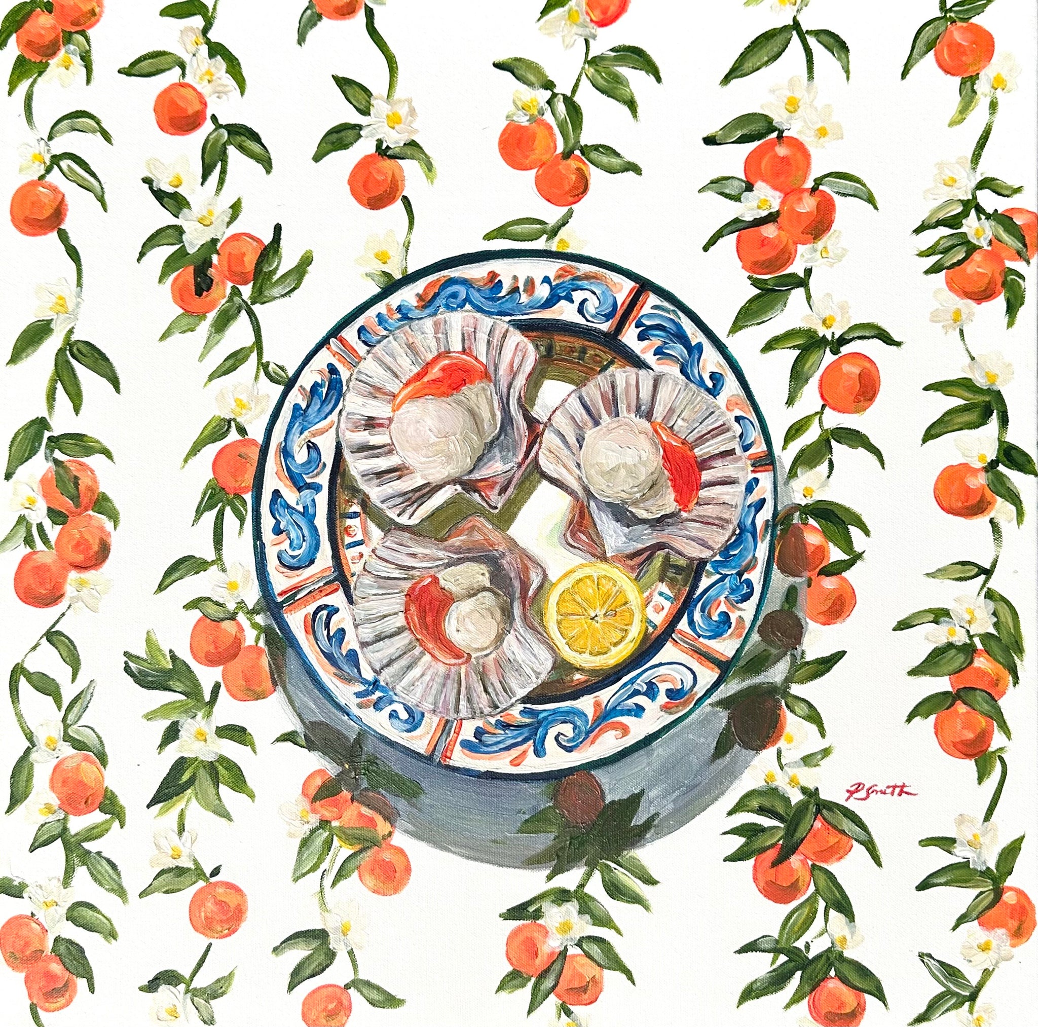 "Scallops On Citrus Blossom" Original Painting By Pippa Smith