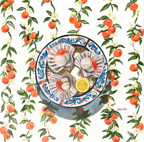 "Scallops On Citrus Blossom" Original Painting By Pippa Smith