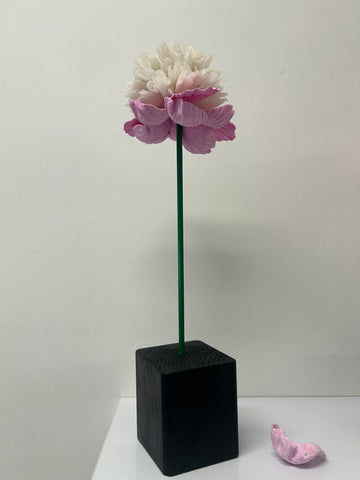 "Pink And White Flower" Original Sculpture By Emma Black