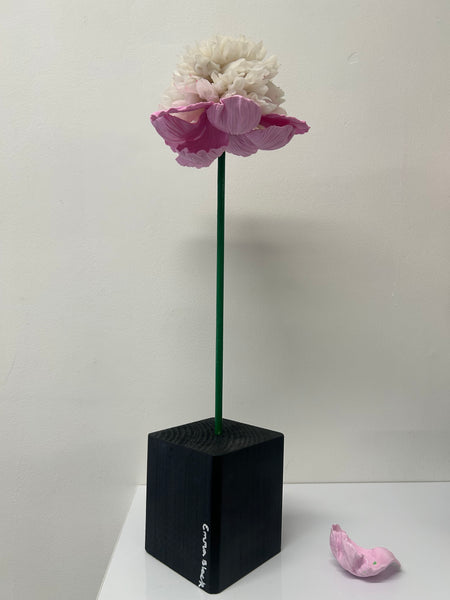 "Pink And White Flower" Original Sculpture By Emma Black