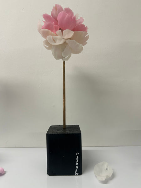 "White Pink And Gold Flower" Original Sculpture By Emma Black