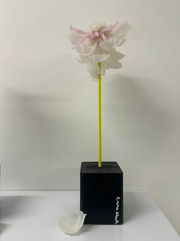 "White Pink And Swirl Flower" Original Sculpture By Emma Black