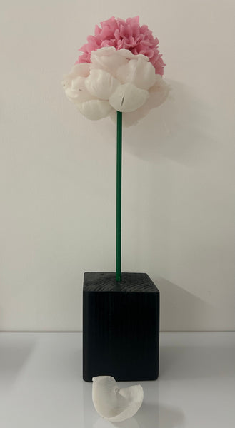 "White And Pink Flower" Original Sculpture By Emma Black