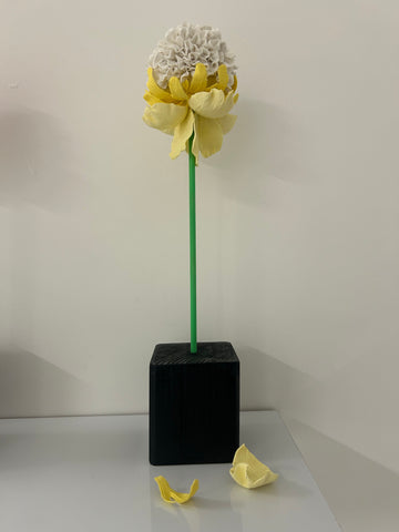 "Yellow And White Flower" Original Sculpture By Emma Black