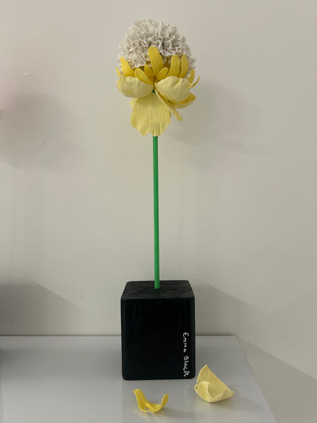 "Yellow And White Flower" Original Sculpture By Emma Black