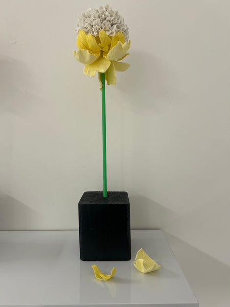"Yellow And White Flower" Original Sculpture By Emma Black