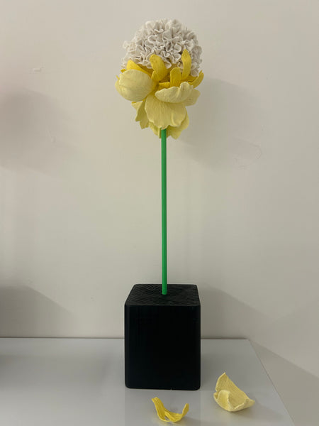 "Yellow And White Flower" Original Sculpture By Emma Black