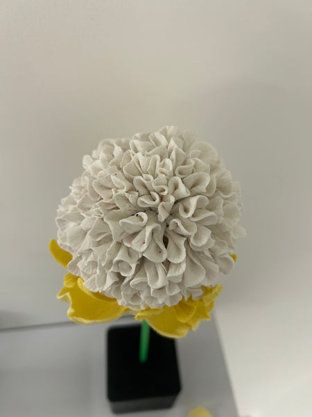"Yellow And White Flower" Original Sculpture By Emma Black