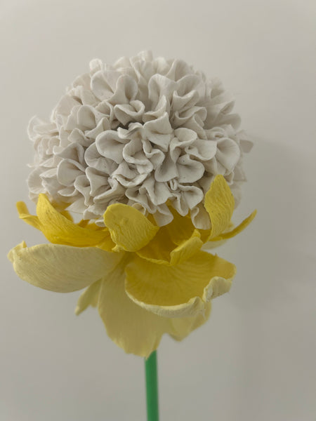 "Yellow And White Flower" Original Sculpture By Emma Black