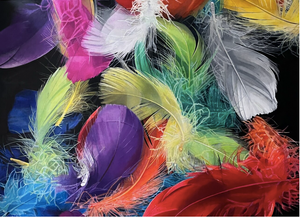 "Abstraction Des Plumes IV" Original Painting by Agnès Lefèvre