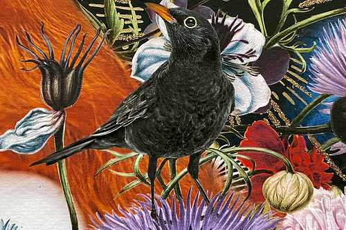 "Omniscient" Hand embellished print by Alexandra Gallagher