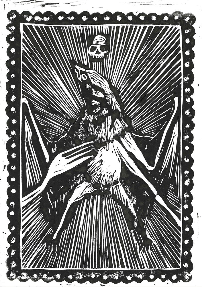 Covid Chronicles "Appetite for Destruction" Lino Print By Lee Ellis