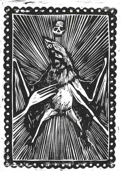 Covid Chronicles "Appetite for Destruction" Lino Print By Lee Ellis