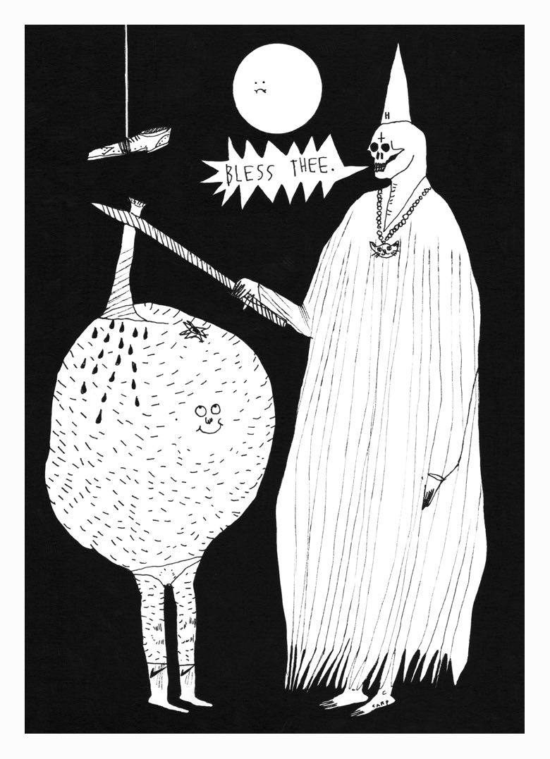 "Initiation Of Sentient Tangerine Into The League Of Utter Bastards" Original Drawing By Carp Matthew