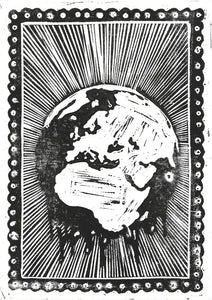 Covid Chronicles "The Earth Died Screaming" Lino Print By Lee Ellis