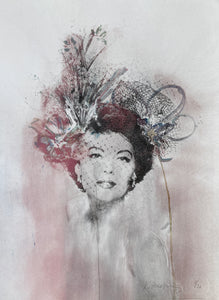 "Ava" Original Hand embellished print by Rosie Emerson"
