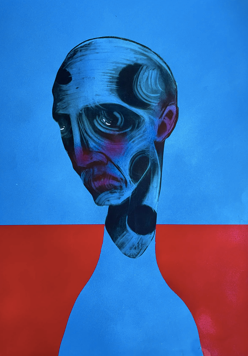 "Bowling For Likes" Original mixed media on paper By Lee Ellis