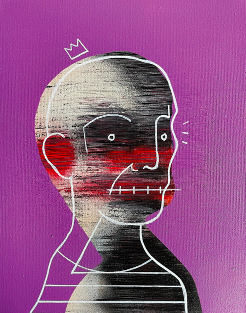 "Curious Doom Scroller 13" Original Painting By Lee Ellis