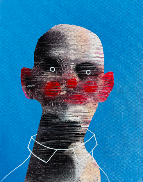 "Curious Doom Scroller 09" Original Painting By Lee Ellis