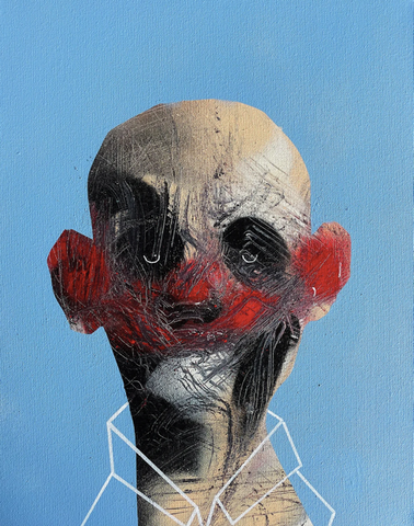 "Curious Doom Scroller 08" Original Painting By Lee Ellis