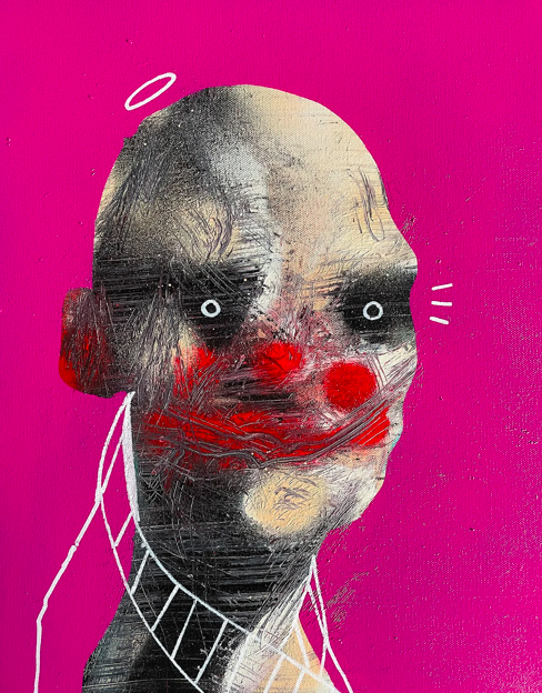 "Curious Doom Scroller 07" Original Painting By Lee Ellis