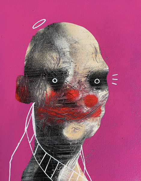 "Curious Doom Scroller 07" Original Painting By Lee Ellis