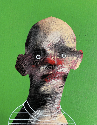 "Curious Doom Scroller 04" Original Painting By Lee Ellis