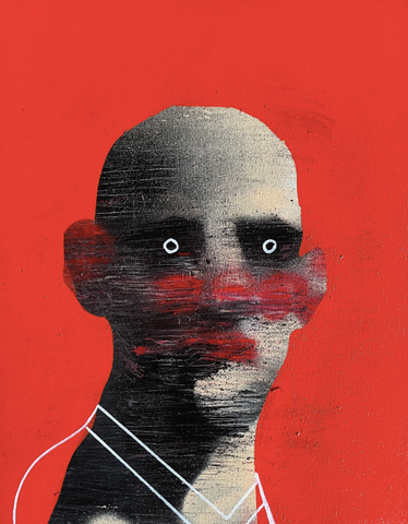 "Curious Doom Scroller 02" Original Painting By Lee Ellis