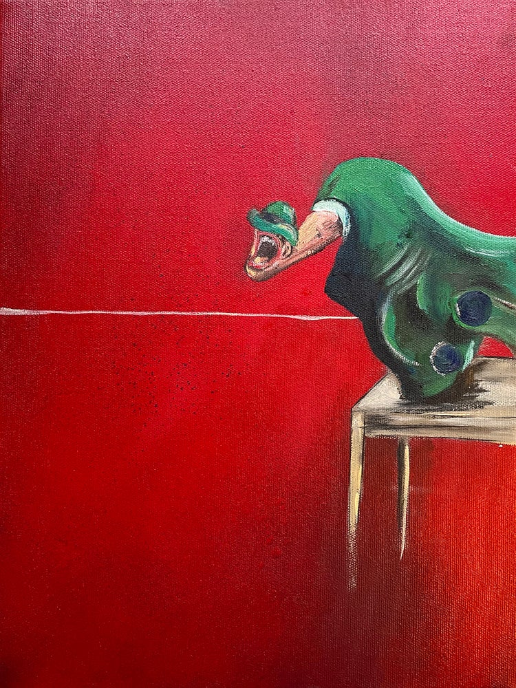 "The table is riddled with..." Original Painting By Lee Ellis