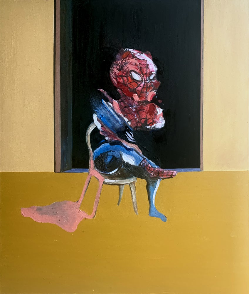 "There's a Spider on my Bacon" Original Painting By Lee Ellis