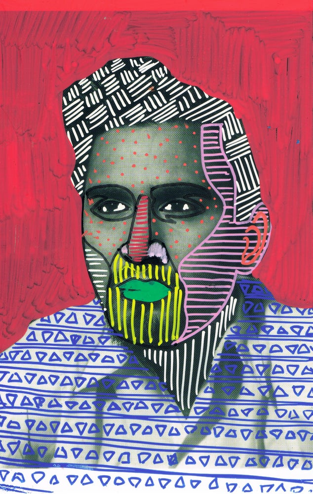 "White Noise On Repeat 44" original mixed media by Lee Ellis