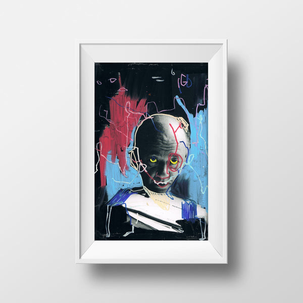 "White Noise On Repeat 58" original mixed media by Lee Ellis