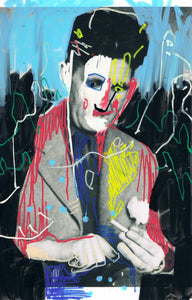 "White Noise On Repeat 60" original mixed media by Lee Ellis
