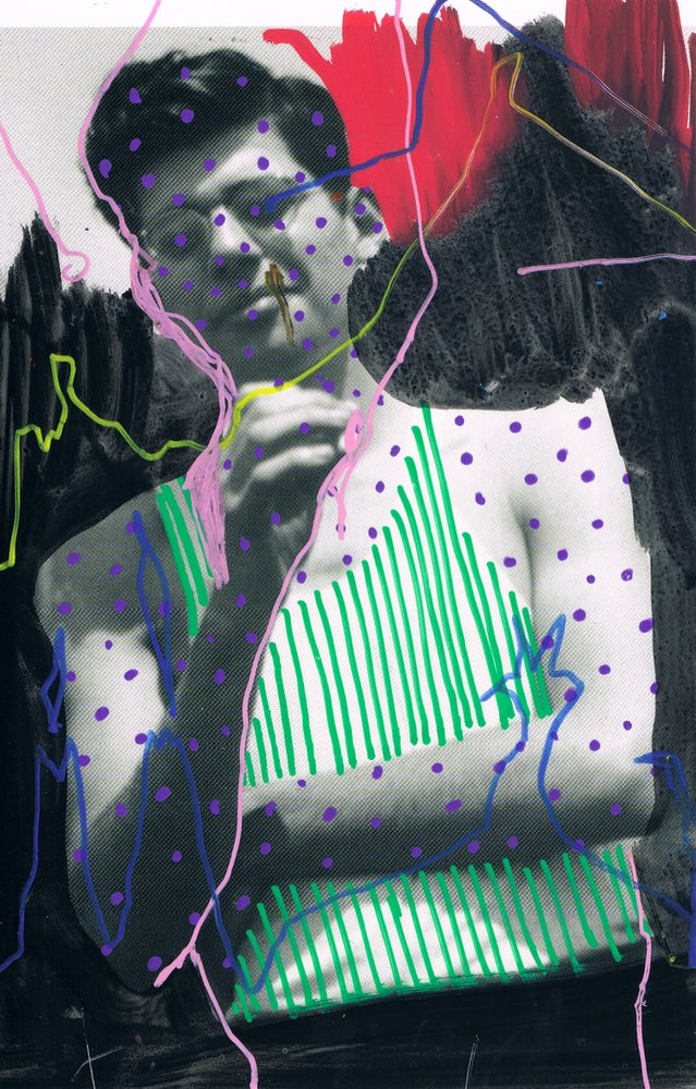 "White Noise On Repeat 74" original mixed media by Lee Ellis