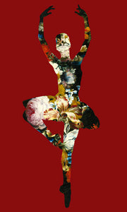 "En dedans pirouette avec des fleurs" (Red) Limited Edition by Agent X