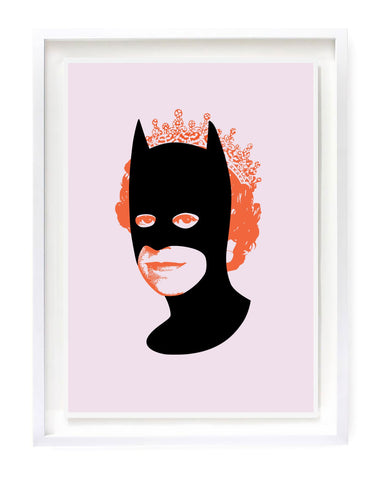 Rich Enough to be Batman - Neon Orange and Pink Flock Limited Edition By Heath Kane