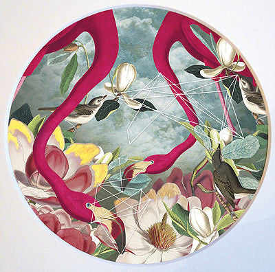 "Flamingo Flowers" Original Print By Alexandra Gallagher