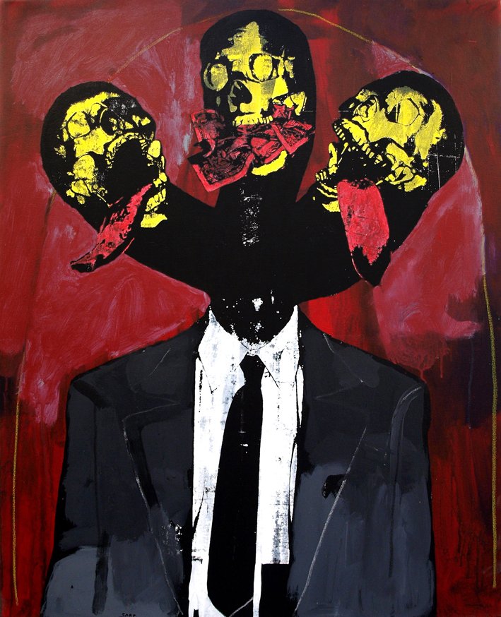 "Figure With Three Heads" Original Work By Carp Matthew