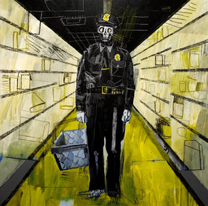 "Policeman Zombie In The Looted Supermarket" Original Work By Carp Matthew