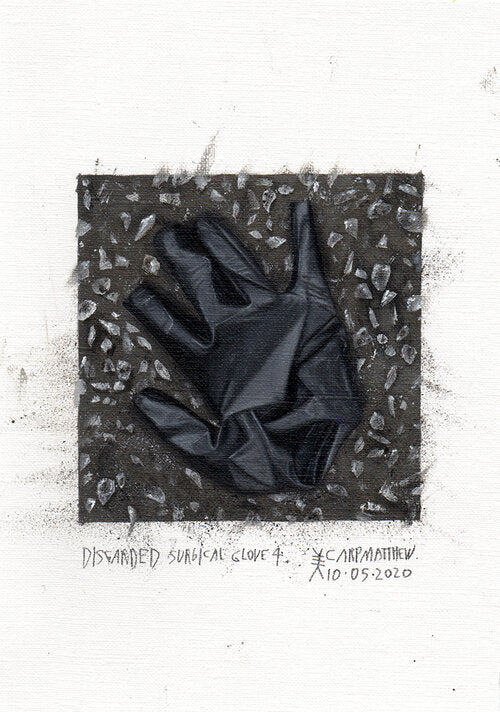 "Discarded surgical glove 4" Original painting on Paper By Carp Matthew