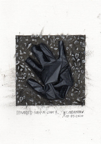 "Discarded surgical glove 4" Original painting on Paper By Carp Matthew