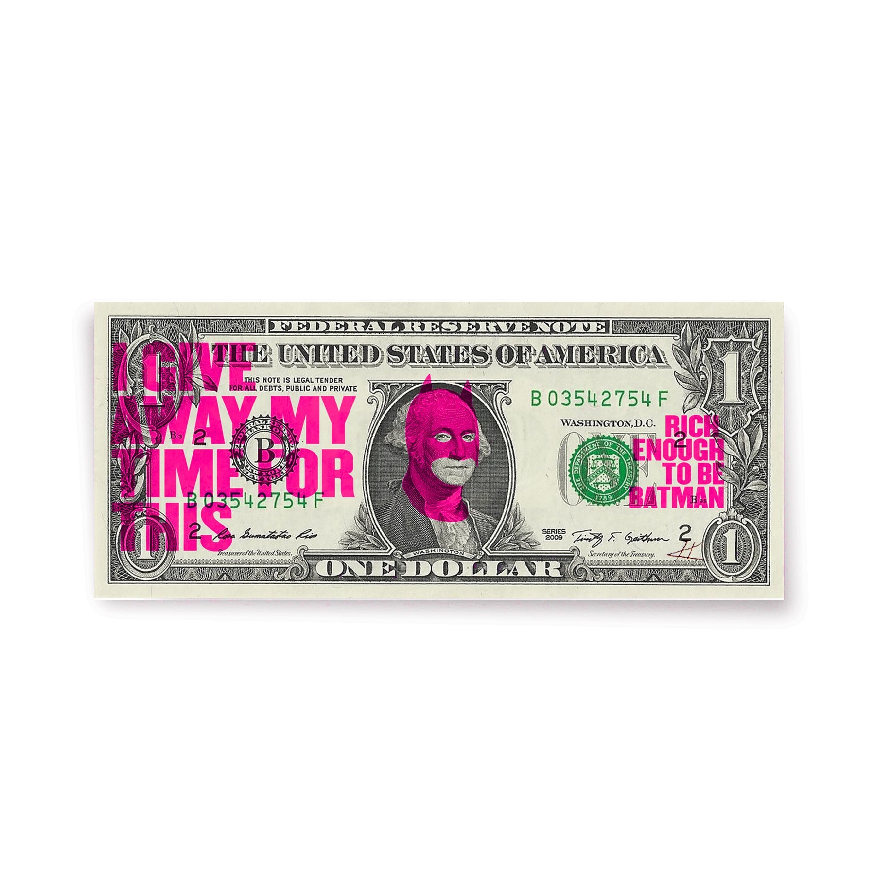 Rich Enough to be Batman - US Dollar Note 2nd edition By Heath Kane