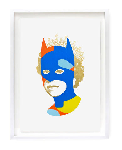 "Rich Enough to be Batman - Blue and Gold Dollar Sign" Original Print By Heath Kane