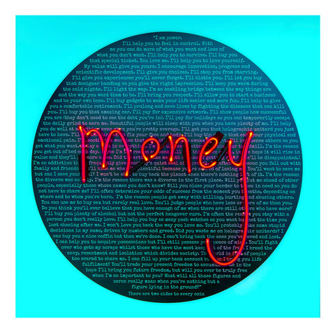 Limited Edition Print - Money Talks: Undersharing (white background) By Rebecca Mason